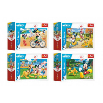 Trefl Minipuzzle 54 dílků Mickey Mouse Disney/ Den s přáteli 4 druhy