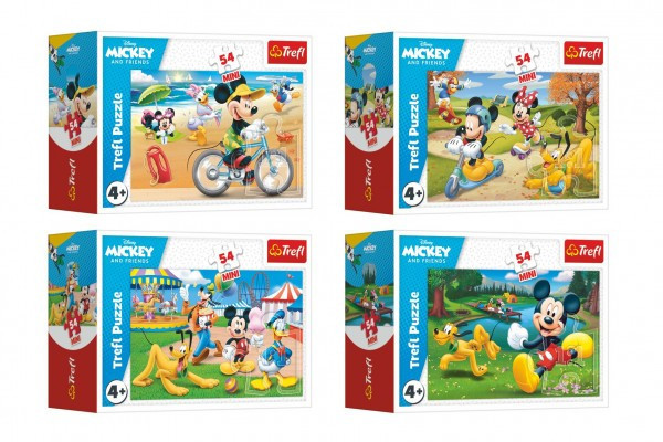 Trefl Minipuzzle 54 dílků Mickey Mouse Disney Den s přáteli