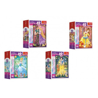 Trefl Minipuzzle Krásné princezny/Disney Princess 54dílků 4 druhy