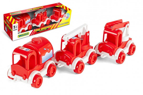 Wader 60023 Auto hasiči Kid Cars 3ks plast 10cm v krabičce 30x8x10cm 12m+