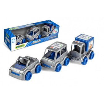 Wader 60024 Auto policie Kid Cars 3ks plast 10cm v krabičce 30x8x10cm 12m+