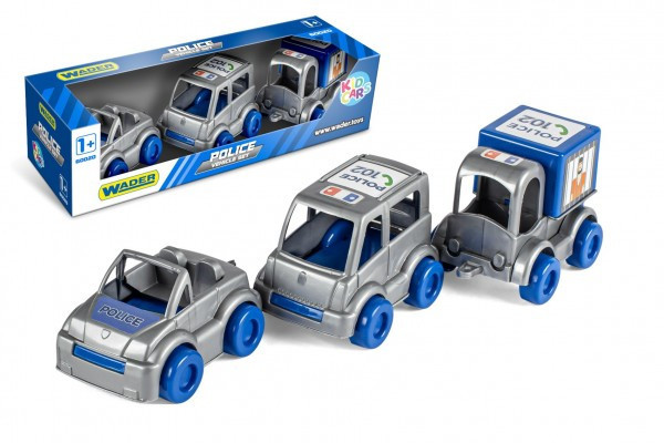 Wader 60024 Auto policie Kid Cars 3ks plast 10cm v krabičce 30x8x10cm 12m+