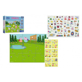 Trefl Magnetické puzzle Peppa a její zábava/Peppa Pig 12 dílků v krabici 28,5x22x5cm