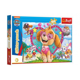 Trefl Puzzle 114818 Puzzle Paw Patrol Tlapková patrola třpytivé 100 dílků 48x34cm v krabici 33x2