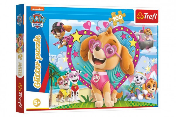 Trefl Puzzle 114818 Puzzle Paw Patrol/Tlapková patrola třpytivé 100 dílků 48x34cm v krabici 33x2