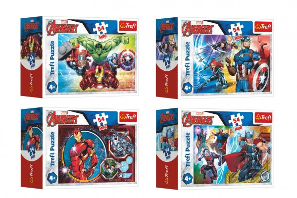 Trefl Minipuzzle 54 dílků Avengers Hrdinové 4 druhy