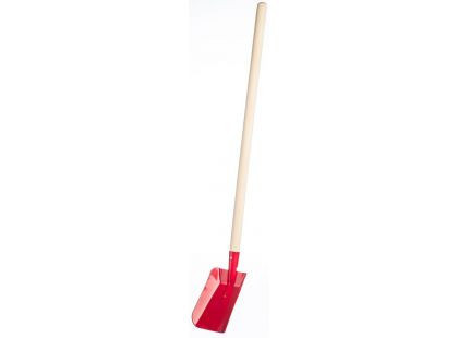 Lopata červená s násadou kov dřevo 80cm