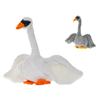 Labuť plyšová 35cm sedící 2barvy 0m+