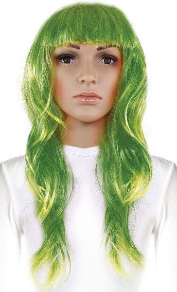 Paruka dlouhé vlasy zelená