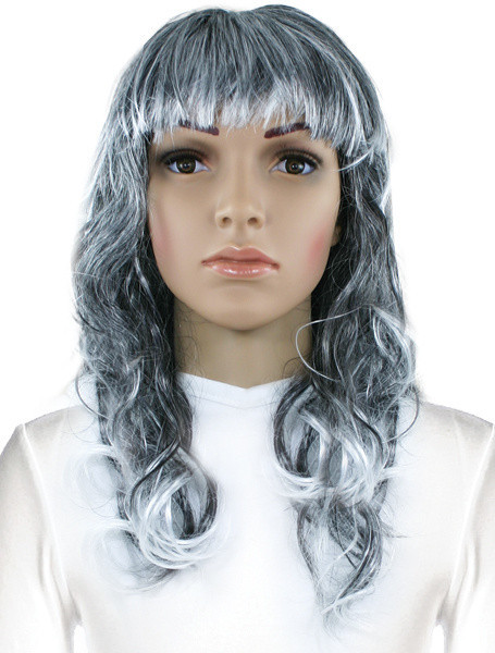 Paruka dlouhé vlasy šedý melír