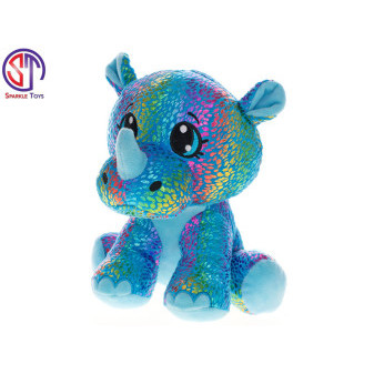 Nosorožec Star Sparkle plyšový modrý 37cm sedící 0m+ v sáčku