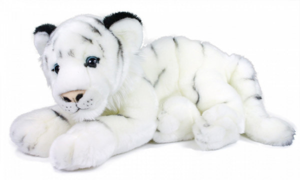 Plyšový tygr ležící bílý 40 cm