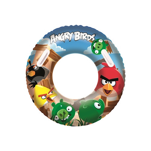 Bestway 96103 nafukovací kruh Angry Birds velký s madly průměr 91 cm