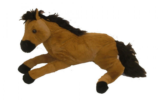 Kůň hnědý plyšový ležící 46 cm