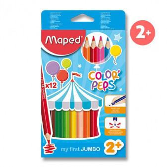 Maped Pastelky Maped Color'Peps Jumbo - 12 barev, trojhranné
