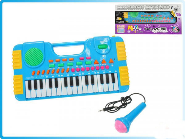 Pianko klávesy dětské 30,5 x 16 cm nahrávací 31 kláves na baterie s mikrofonem v krabičce