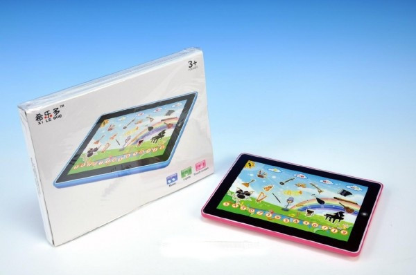 Elektronický baby tablet hudební nástroje 24 x 18,5 cm na baterie se světlem a zvukem