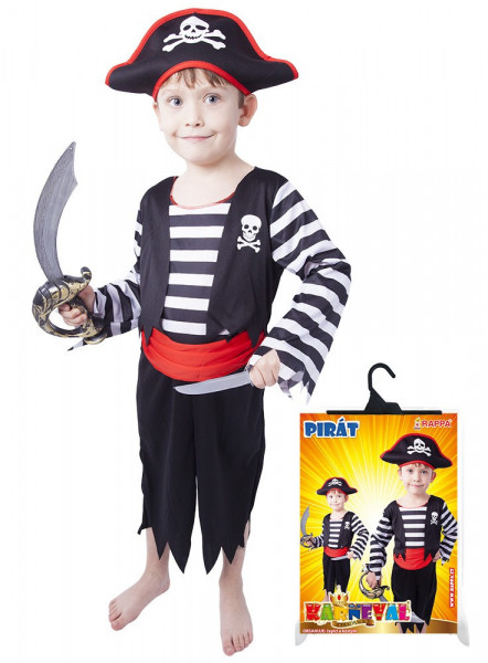 Karnevalový kostým pirát s čepicí velikost M