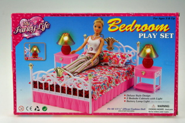 Glorie ložnice pro panenky typu Barbie na baterie