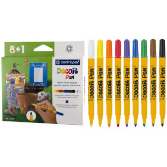 Značkovače DECORPEN na kov,sklo,plast,keramiku,kámen 8+1 ks CENTROPEN 2738/8+1