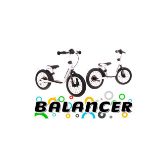 Odrážedlo kolo 12' Balancer s brzdou a stupátkem bílé