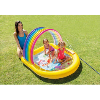 Intex 57156 Bazén dětský s rozstřikováním a stříškou 1,47 m x 1,3 m x 86 cm