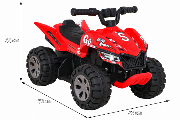 Vozítko čtyřkolka červená Quad the Fastest na baterie