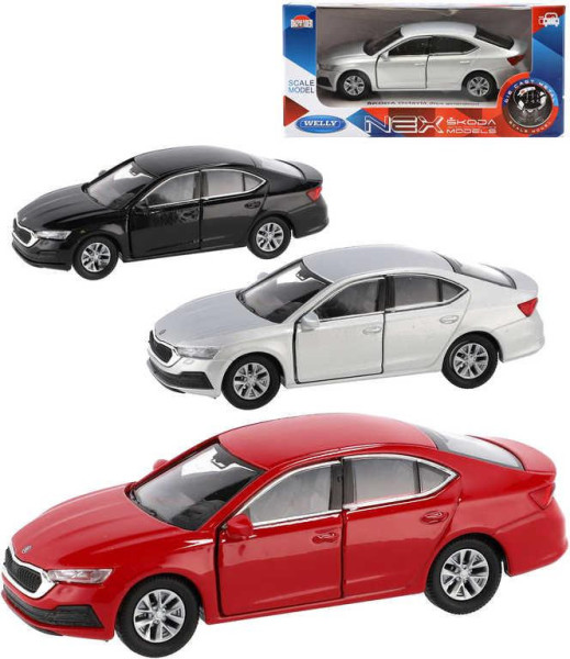 Auto Welly model Škoda Octavia kov 11cm volný chod 1:34 4 barvy