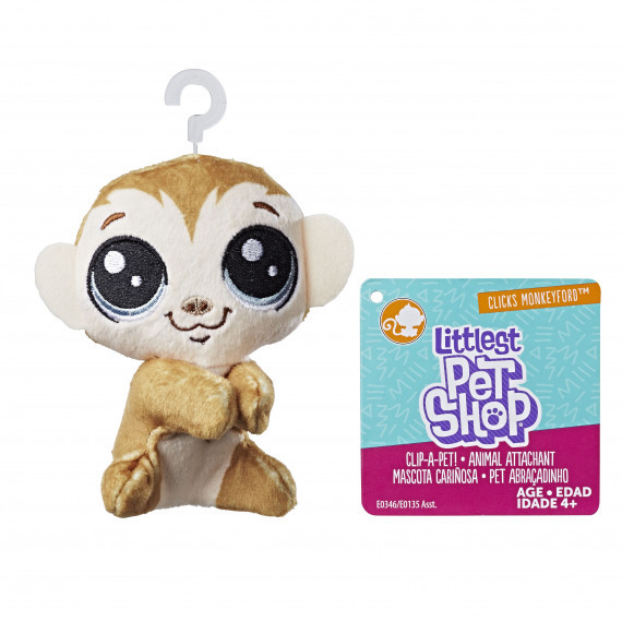 Littlest Pet Shop Plyšák s klipem - opička E0135