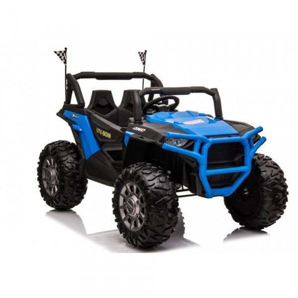 Auto elektrické vozítko na baterie Jeep terénní Buggy Racer 4x4 modré LCD displej