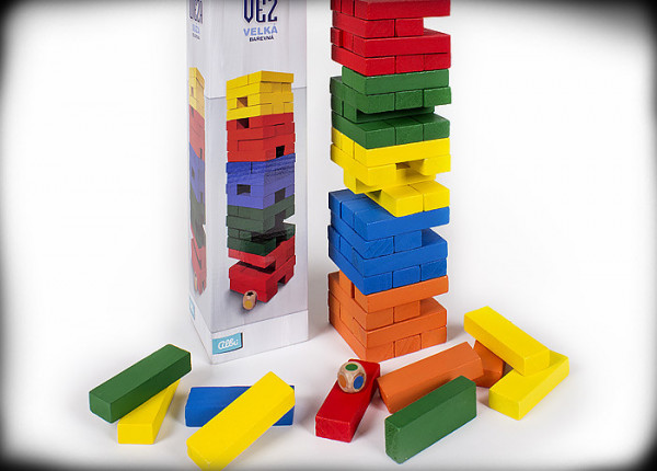 Albi Jenga věž barevná velká s kostkou