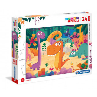 Clementoni 28506 Puzzle Maxi SuperColor Jurassic friends 24 dílků