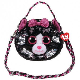 Ty Fashion kabelka s flitry KIKI - kočka, 15 cm