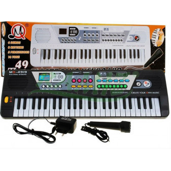 Keyboard klávesy piáno dětské 49 kláves s mikrofonem a trafem