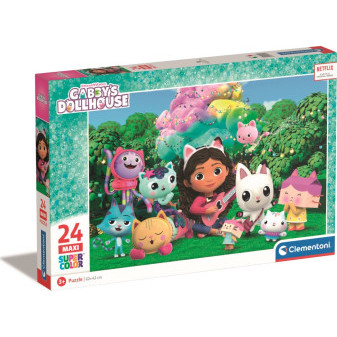 Clementoni 28520 puzzle SuperColor 24 maxi dílků Gábinin kouzelný domek Na zahradě