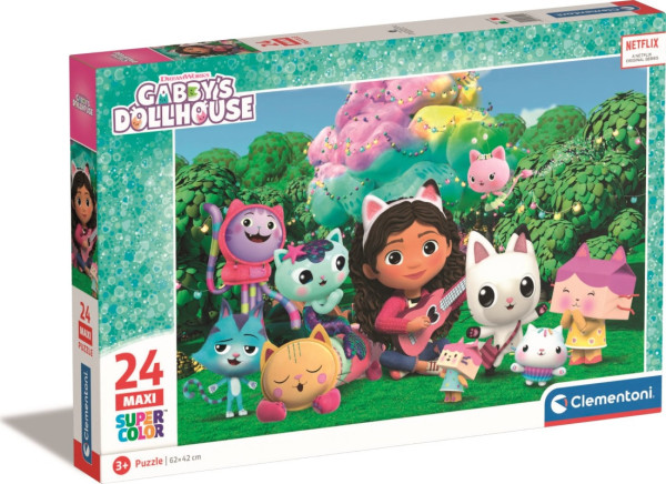 Clementoni 28520 puzzle SuperColor 24 maxi dílků Gábinin kouzelný domek Na zahradě