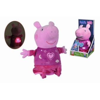 Simba Peppa Pig 2v1 plyšový usínáček hrající + světlo, růžový, 25 cm