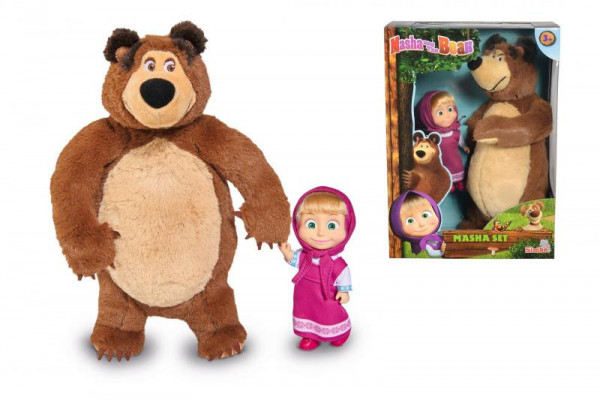 Simba Máša a medvěd Set Míša plyšový 25cm a panenka Máša 12cm