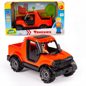 Lena Auto Truckies Pick-up plast 19cm s figurkou v krabici
