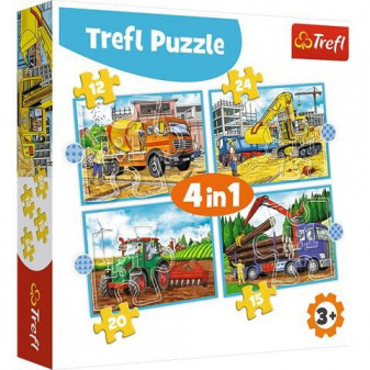 Trefl Puzzle Pracovní stroje 4v1