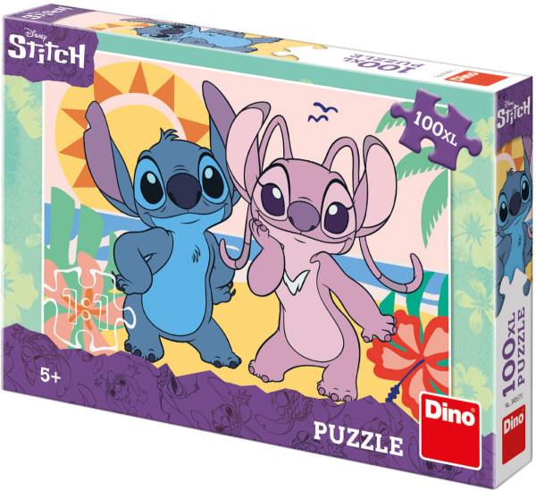 Dino Puzzle Stitch na pláži 100 XL dílků