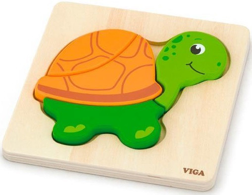 Viga dřevěné puzzle pro nejmenší - želva 10 x 11 cm